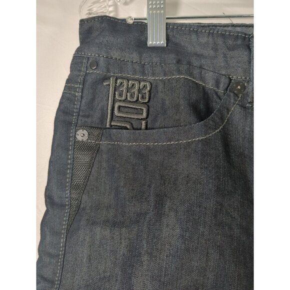 Sean John Navy Blue Denim Jeans Pants Hip Hop Streetwear Mens 32x30 Straight Leg - Picture 2 of 12